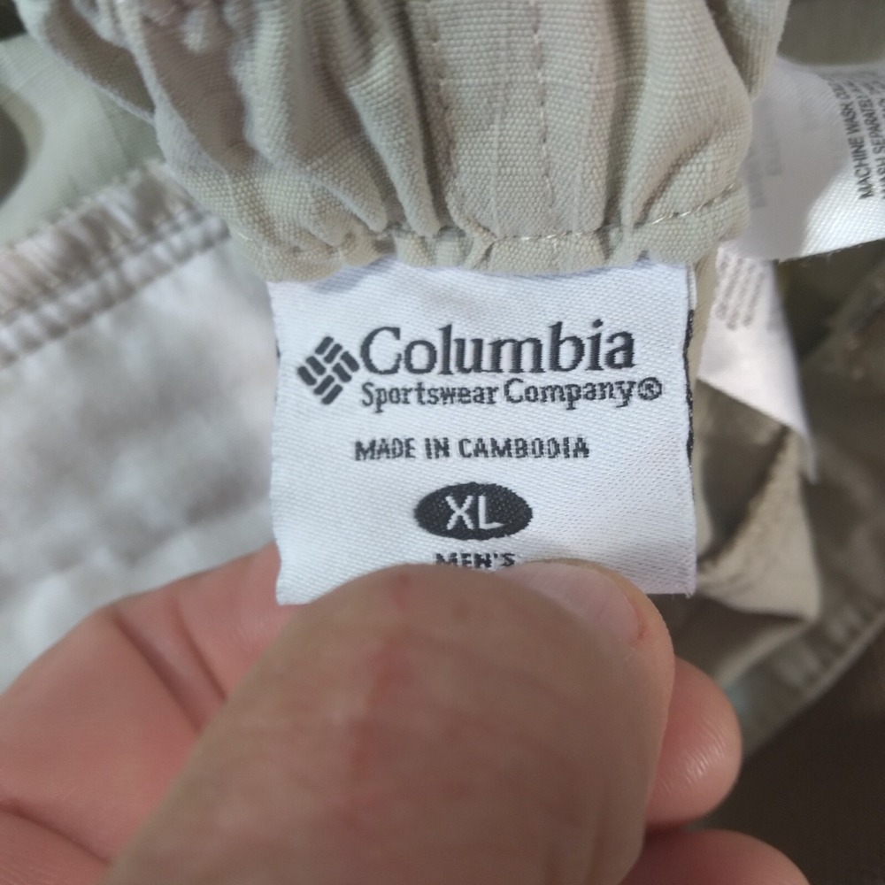 Columbia PFG cargo hiking shorts men's XL extra large tan comfort waist outdoor - Picture 15 of 16